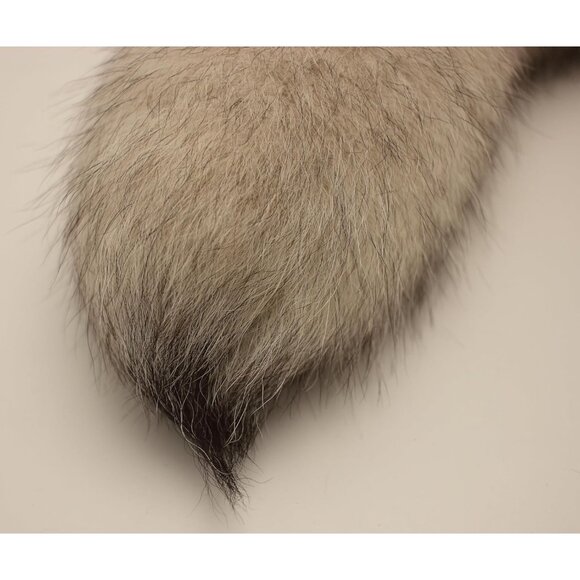 ⚡White Gray Fox Tail Fur Cosplay Toy HOOK Handbag Accessery Fashion Charm - Picture 6 of 9